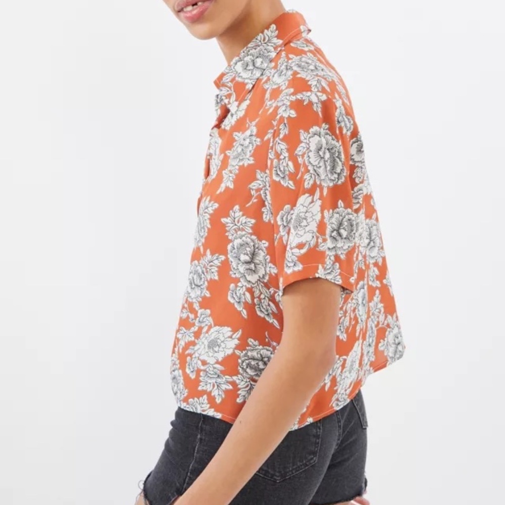 urban renewal remnants printed floral camp shirt
